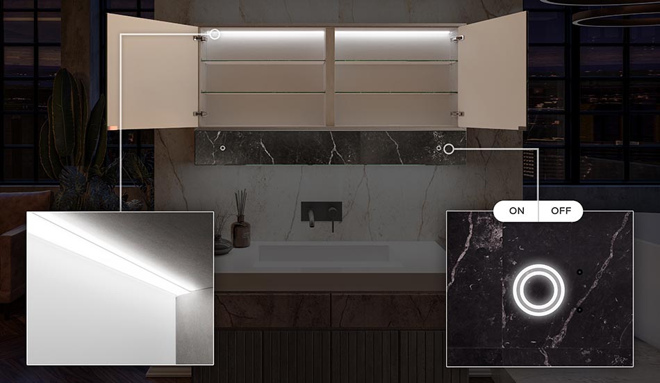 LED osvetlitev znotraj omarice