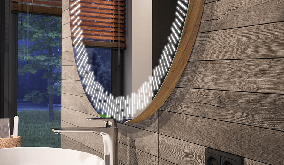 Okroglo LED ogledalo z ambientalnim učinkom in elegantno razpršeno svetlobo | ARTFORMA