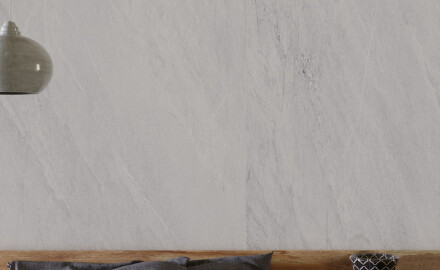 Glasirana keramika za tla, 120 x 280 cm, svetlo siva, kamnit videz, mat, A4H1125 Agathos White