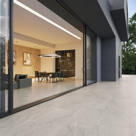 Glazirani keramični ploščici za tla 60 x 120 cm, siva kamnita, mat A4H1131 Agathos Grey #6