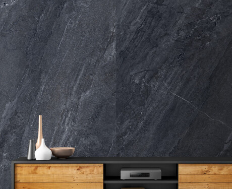 Glazirani keramični ploščici za tla 120 x 280 cm, antracitna kamnita, mat A4H1137 Agathos Anthracite