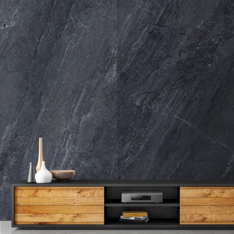 Glazirani keramični ploščici za tla 120 x 280 cm, antracitna kamnita, mat A4H1137 Agathos Anthracite #1