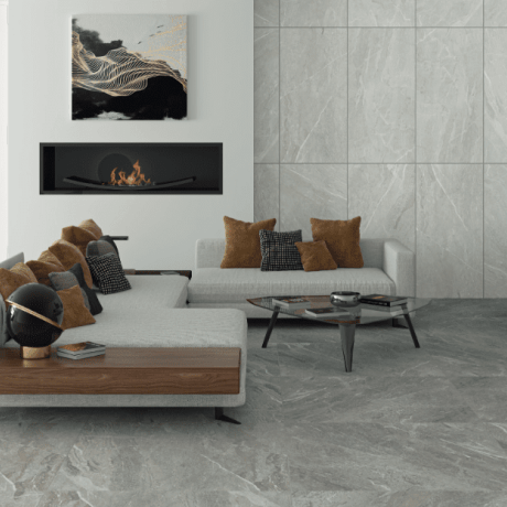 Glazirani keramični ploščici za tla, 60 x 120 cm, svetlo siva, mat, rektificirani, A4H125, Materia Pearl #1