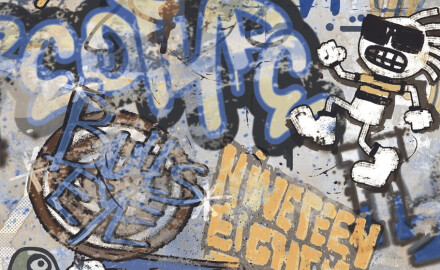 Glazirani keramični ploščici za tla, 120 x 280 cm, siva mat, rektificirana, A4H248 City Graffiti Grey