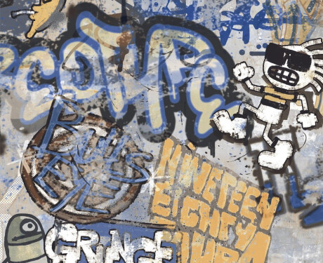 Glazirani keramični ploščici za tla, 120 x 280 cm, siva mat, rektificirana, A4H248 City Graffiti Grey
