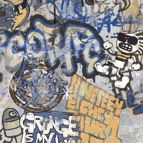 Glazirani keramični ploščici za tla, 120 x 280 cm, siva mat, rektificirana, A4H248 City Graffiti Grey #1