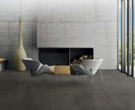 Glasirana keramična ploščica za tla, 60 x 120 cm, temno siva mat betonska barva, rektificirana, A4H327 Massive Dimgray