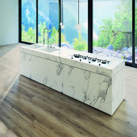 Velikoformatna keramična ploščica 120 x 270 cm s sivimi žilami, mat, rektificirana A4H463 Calacatta #12