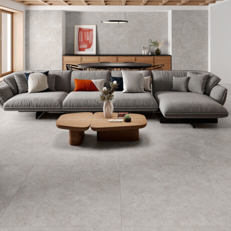 Talna keramika 100x100, travertin, prečno rezan, mat, siva A4H497 Chrono Grey #1