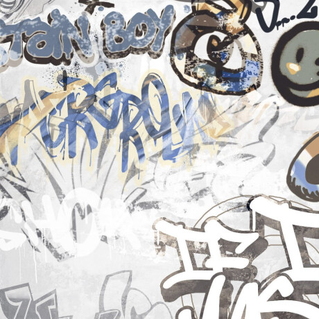 Glazirani keramični ploščici za tla, 120 x 280 cm, siva mat, rektificirana, A4H640 City Graffiti White #3