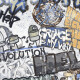 Glazirani keramični ploščici za tla, 120 x 280 cm, siva mat, rektificirana, A4H640 City Graffiti White #4