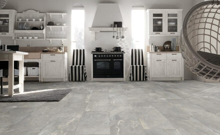 Glazirana keramična ploščica za tla 60 x 120 cm, siva mat, rektificirana, A4H84 Iroc Greige