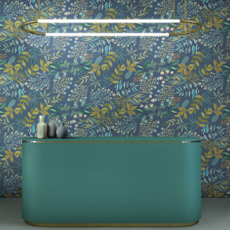 Stenna keramika 60 x 120 cm, modra, z rastlinskimi motivi, mat A4H924 Majorele #3