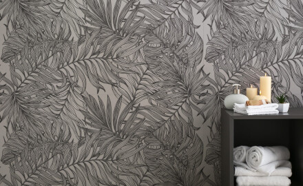 Stenna keramika 60 x 120 cm, siva, z rastlinskimi vzorci, mat A4H925 Panaria