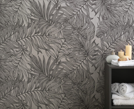 Stenna keramika 60 x 120 cm, siva, z rastlinskimi vzorci, mat A4H925 Panaria