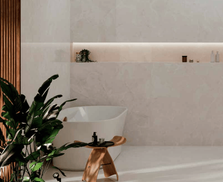 Velikoformatna keramika 100x100, marmor z žilami, sijajna, A4H941 Saffire Cream