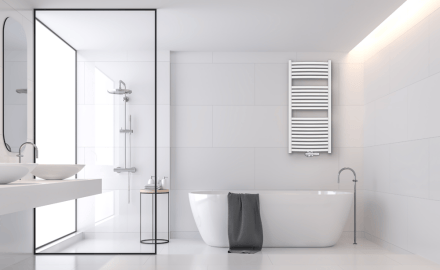 Kopalniški lestev radiator bele barve