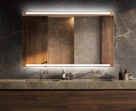 Oblikovalsko osvetljeno LED kopalniško ogledalo L47