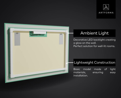 Dizajnersko osvetljeno LED kopalniško ogledalo L75 #2