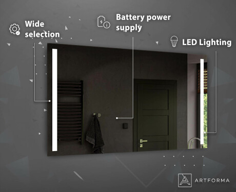 Zrcalo z osvetlitvijo LED na baterije L02 #4