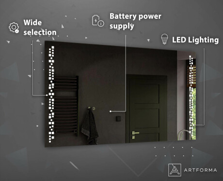 Zrcalo z osvetlitvijo LED na baterije L38 #4
