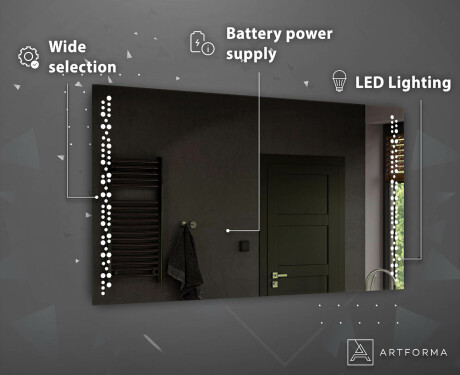 Z baterijami upravljano LED osvetljeno ogledalo L65 #4