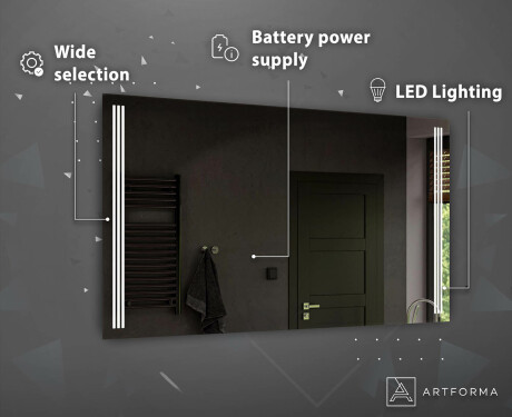 Zrcalo z osvetlitvijo LED na baterije L131 #4