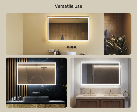 Dizajnersko osvetljeno LED kopalniško ogledalo 120x70cm s hladno LED barvo 7000K, toplo barvo 3000K ali nevtralno barvo 4500K #2