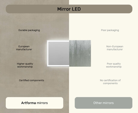 Dizajnersko osvetljeno LED kopalniško ogledalo 120x70cm s hladno LED barvo 7000K, toplo barvo 3000K ali nevtralno barvo 4500K #6