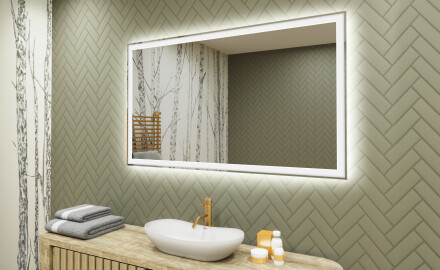 Dizajnersko osvetljeno LED kopalniško ogledalo 120x70cm s hladno LED barvo 7000K, toplo barvo 3000K ali nevtralno barvo 4500K