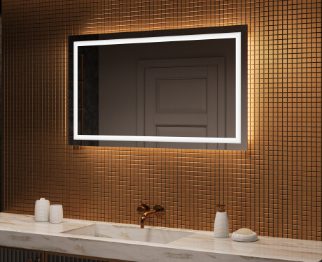 Dizajnersko osvetljeno LED kopalniško ogledalo 120x70cm s hladno LED barvo 7000K, toplo barvo 3000K ali nevtralno barvo 4500K