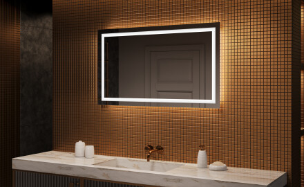 Dizajnersko osvetljeno LED kopalniško ogledalo 120x70cm s hladno LED barvo 7000K, toplo barvo 3000K ali nevtralno barvo 4500K