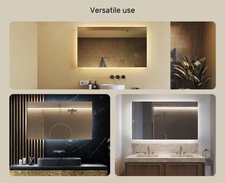 Dizajnersko osvetljeno LED kopalniško ogledalo 120x70cm s hladno LED barvo 7000K, toplo barvo 3000K ali nevtralno barvo 4500K #2