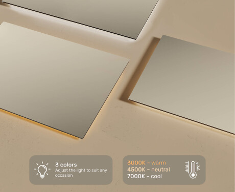 Dizajnersko osvetljeno LED kopalniško ogledalo 120x70cm s hladno LED barvo 7000K, toplo barvo 3000K ali nevtralno barvo 4500K #3