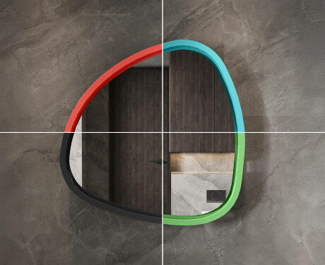 Nepravilno LED ogledalo z MDF okvirjem v visokem sijaju L308 #6