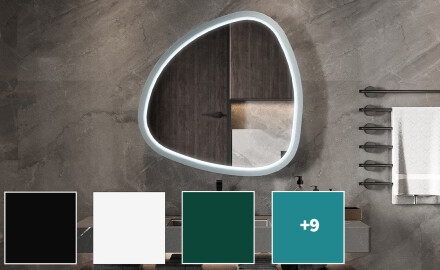 Nepravilno LED ogledalo z MDF okvirjem v visokem sijaju L308