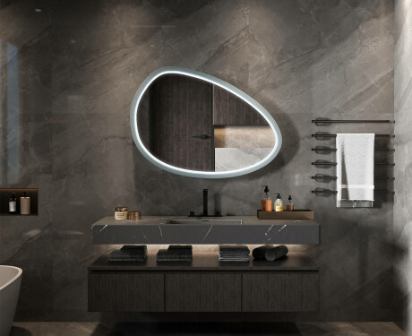 Asimetrično LED ogledalo z lakiranim MDF okvirjem L310 #2