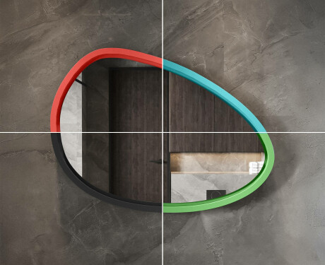 Asimetrično LED ogledalo z lakiranim MDF okvirjem L310 #6