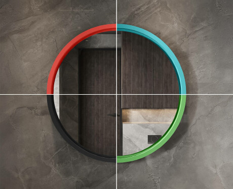 Okroglo LED ogledalo z lakiranim MDF okvirjem L306 #7