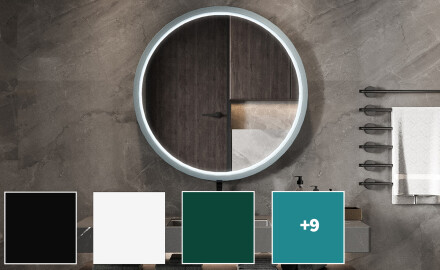 Okroglo LED ogledalo z lakiranim MDF okvirjem L306