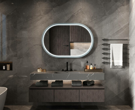 LED ogledalo v obliki stadiona z lakiranim MDF okvirjem L307 #2