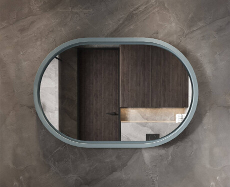LED ogledalo v obliki stadiona z lakiranim MDF okvirjem L307 #7