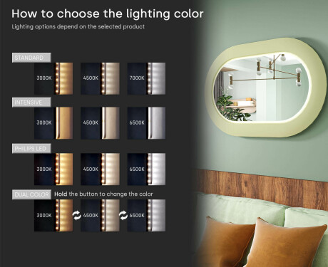 Sodobno LED ogledalo v obliki stadiona z MDF okvirjem L307 #5