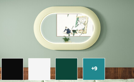 Sodobno LED ogledalo v obliki stadiona z MDF okvirjem L307