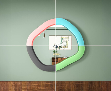 Dizajnersko LED ogledalo z MDF v geometrijski obliki L309 #6