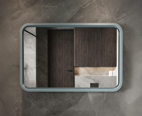 Zaobljeno LED ogledalo z lakiranim MDF okvirjem L305 #4