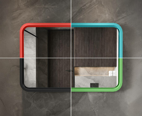 Zaobljeno LED ogledalo z lakiranim MDF okvirjem L305 #7