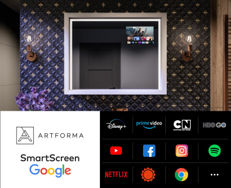 Kopalniško ogledalo z LED svetlobo WoodenFrame #3