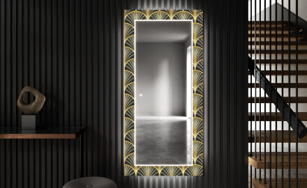Dekorativno ogledalo z osvetlitvijo za dvorano - Art Deco
