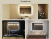 Oblikovalsko osvetljeno LED ogledalo za kopalnico 100x70 cm z dvojno barvo, stikalom na dotik, odstranjevalcem prahu, Bluetooth zvočnikom - L141 #2